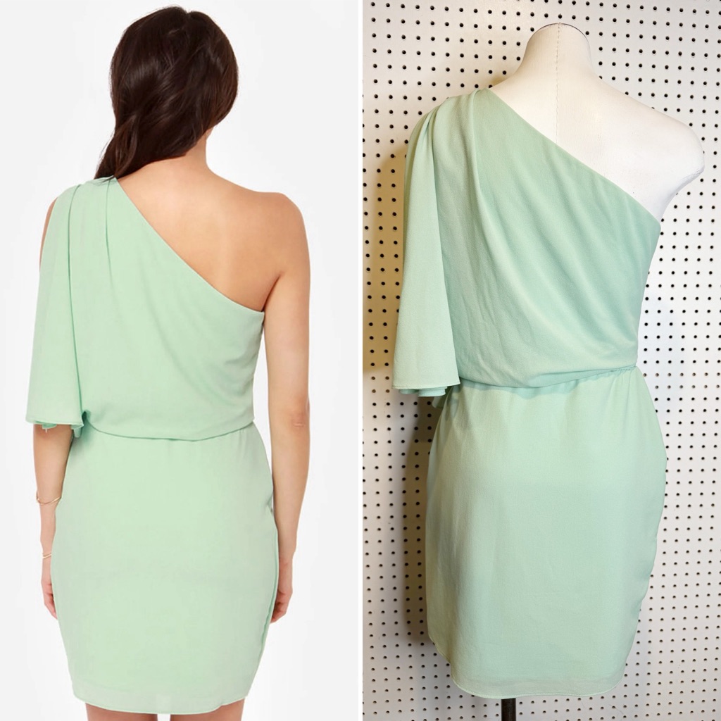 House Of Lolo / Fable | Grecian One Shoulder Mint Dress Sz. S — image 2 of 8